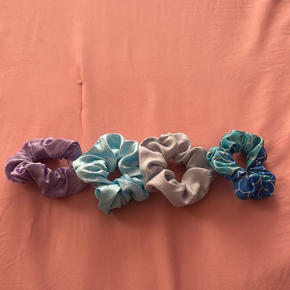 Set of Four Colorful Scrunchies